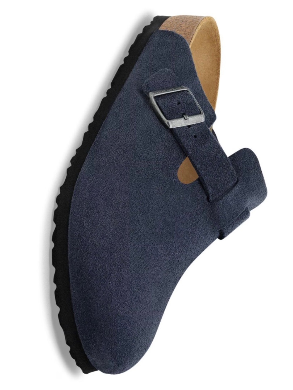 Birkenstock Boston slides in new navy suede size 39